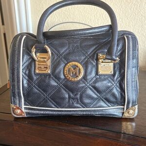 Metrocity Quilted Leather Mini Satchel with Gold Accents